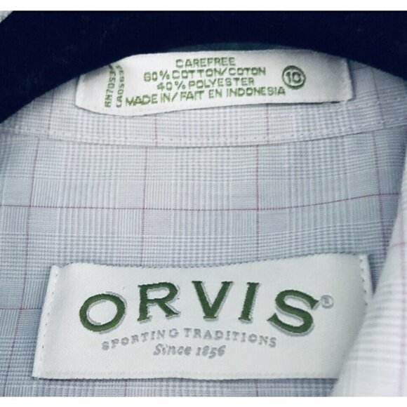 Orvis Womens Size 10 Carefree Button Up Blouse Tapered Plaid Long Sleeves - Picture 3 of 6